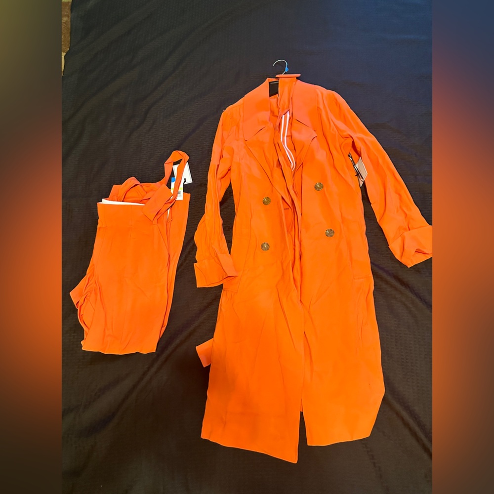 1. State Papaya Long Coat and Pants Size 4
